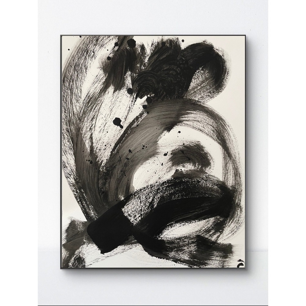 OMAN Original Abstract Expressionist Painting 11x14 Monochromatic Impasto Art